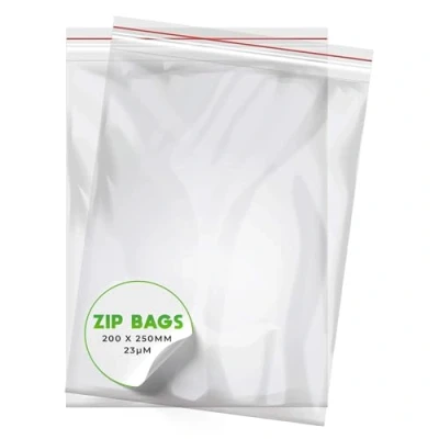 Afbeelding van V1 Trade zakken met rits, 100 stuks, 200 x 250 mm, robuuste druksluiting, hersluitbare voor een betere organisatie, plastic zakken, afsluitbaar