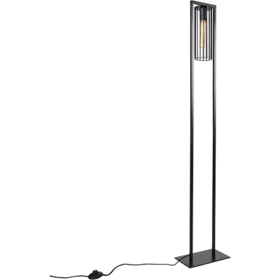 Afbeelding van QAZQA Moderne vloerlamp zwart Balenco Wazo