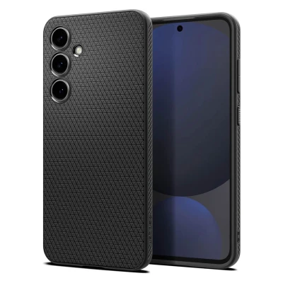 Afbeelding van Samsung Galaxy S24 FE Hoesje Siliconen en TPU (zacht) Spigen Backcover/Softcase Zwart Telefoonhoesje Shockproof/Valbescherming