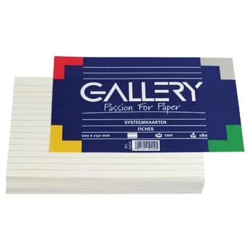 Afbeelding van Gallery Witte Systeemkaarten, Ft 10 X 15 Cm, Gelijnd, Pak Van 100 Stuks Systeemkaart