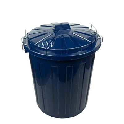 Afbeelding van HRB Maxitonne 23 liter, ton van stevig hard plastic, afneembaar deksel met sluitingen, geschikt voor wasgoed, speelgoed of als vuilnisemmer in de keuken (blauw, liter)