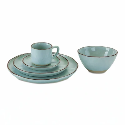Afbeelding van LOBERON Servies set van 30 Biarré turquoise
