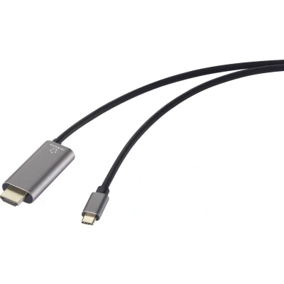 Afbeelding van Renkforce RF 6409792 USB C kabel 3.2 Gen 2 (USB 3.1) Stekkerkabel stekker 1.50 m Aluminium grijs PVC mantel