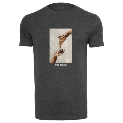 Afbeelding van Mister Tee GOD Given Pizza Tshirt print, Heren, Maat: Small, Charcoal