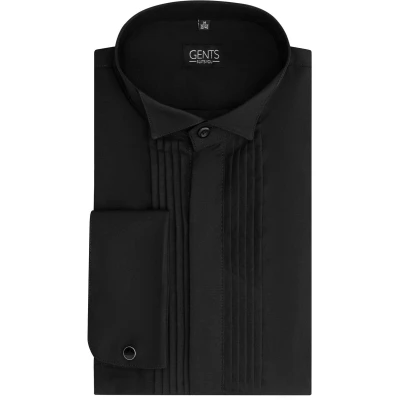 Afbeelding van GENTS Smoking overhemd zwart plisse XXL 45/46