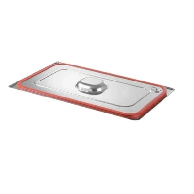 Afbeelding van Hendi Gastronormdeksel met siliconenrand, RVS, GN1/6, 16,2(b)x17,6(d)x1(h)cm, 802656
