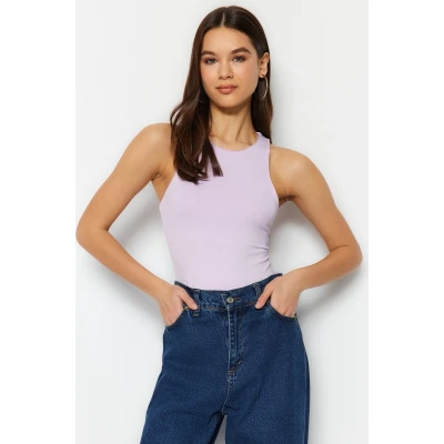Afbeelding van Trendyol Nertsen Halter Nek Lichaamsgladmakende Flexibele Onderkant Snap Gebreide Bodysuit Twoss20Bd0044