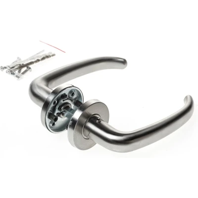 Afbeelding van D4E rvs deurkruk vast draaibaar op rozet kl4 coupe design