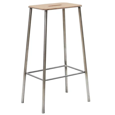 Afbeelding van Frama Adam barkruk H76 naturel leerstaal