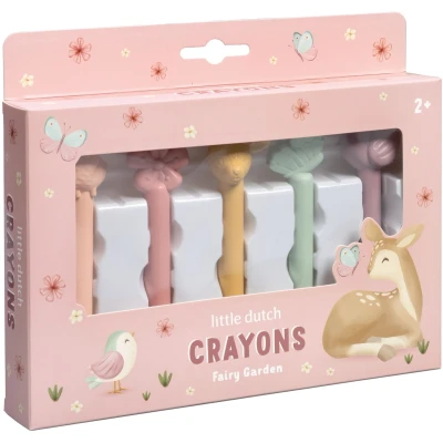 Afbeelding van Little Dutch waskrijtjes Fairy Garden creatief peuter kleuter speelgoed cadeautip 2 jaar