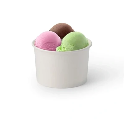 Afbeelding van BIOZOYG 50 x ijsbekertjes, karton, 200 ml, wit, wegwerpbekers, plasticvrij en biologisch afbreekbaar, dessertschaal, to go beker