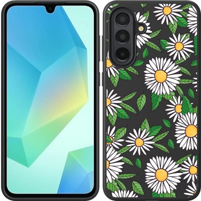 Afbeelding van Cazy Hoesje Zwart geschikt voor Galaxy A36/A56 Madeliefjes