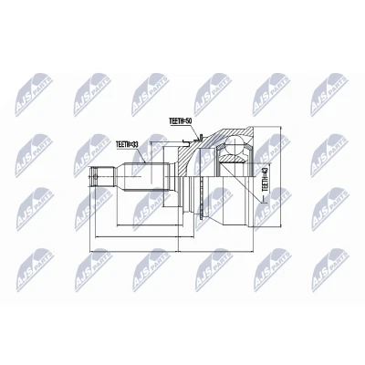Afbeelding van Homokineet reparatie set, aandrijfas NTY NPZ MS 038