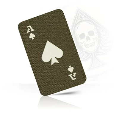 Afbeelding van M Tac Ace of Spades Patch Death Card Tactische moraalpatch voor militaire uitrusting legerpatches kleding, jassen, rugzakken, hoeden gevechtshaak en luspatches (Ranger Green/GITD)