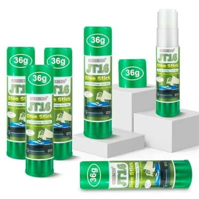Afbeelding van GEEETECH 3D printer lijmstift, printerlijm, verpakking van 6 stuks (JT16), perfecte printerhechting de eerste laag, in water oplosbare formule, lijm voor printen, compatibel met PLA, ABS,