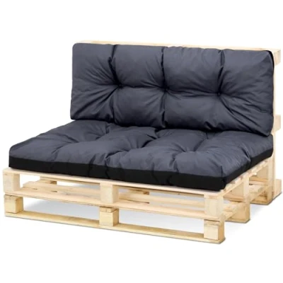 Afbeelding van Palletkussen buiten wasbaar 80 x 120 cm pallet zitkussen Euro bekleding Grafiet