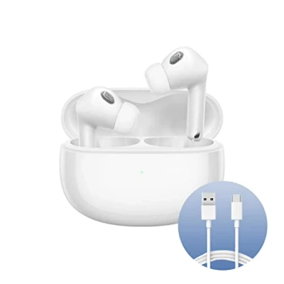 Afbeelding van Xiaomi Buds 3T Pro (Gloss White) met USB C kabel 1 m, Bluetooth 5.2 verbinding, ruisonderdrukking tot 40 dB, draadloos opladen, stof en waterbestendig, Italiaanse versie