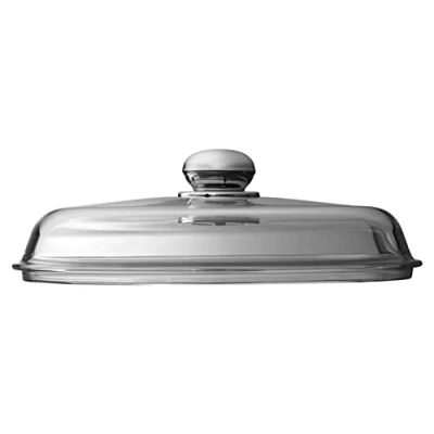 Afbeelding van Silit Pannendeksel 28 cm, glazen deksel met metalen knop, voor potten en pannen, hittebestendig glas, vaatwasmachinebestendig