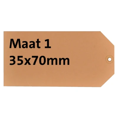 Afbeelding van Label karton nr1 200gr 35x70mm chamois 1000stuks