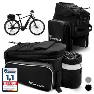 Afbeelding van Mivelo Fietstas, voor bagagedrager, uitbreidbaar tot 20 l, waterafstotend, zwart