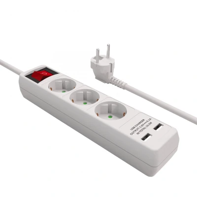 Afbeelding van 1.5 m Stekkerdoos 3 voudig USB