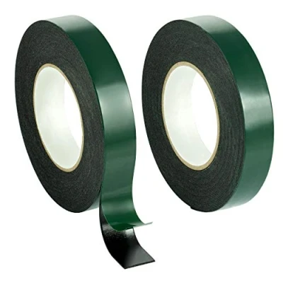 Afbeelding van Poppstar 2x Dubbelzijdige Schuimtape, Montagetape (10m x 25mm 1mm), Zwart