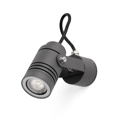 Afbeelding van Faro Lighting Lit 1 Light Outdoor Wall Spotlight Donkergrijs IP54, GU10