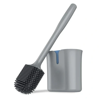 Afbeelding van MR.SIGA Toiletborstel, Siliconen Toiletborstel met Houder, Wand of Vloerbevestiging, Hangende Badkamer Grijs