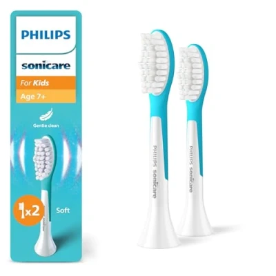 Afbeelding van Philips Sonicare For Kids Opzetborstels voor Elektrische Kindertandenborstel tot 7 11 jaar Kind Wit Verpakking van 2 HX6042/90