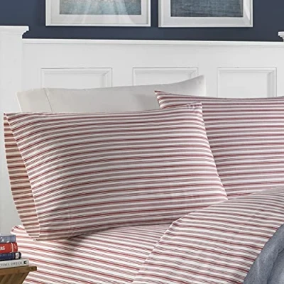 Afbeelding van Nautica Complete beddengoedset, katoen percal, knapperig en cool, stijlvolle woondecoratie (Coleridge Red, Full)