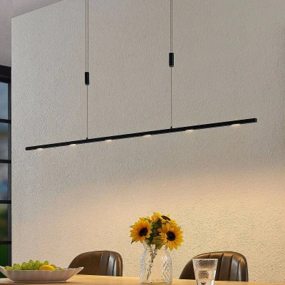 Afbeelding van Lucande Stakato LED hanglamp 6 lamps 140 cm lang