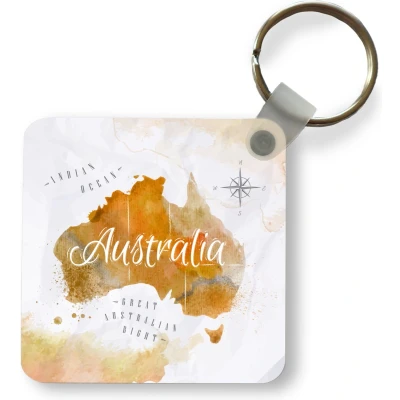 Afbeelding van Sleutelhanger Uitdeelcadeautjes Wereldkaart Abstract Australië Plastic