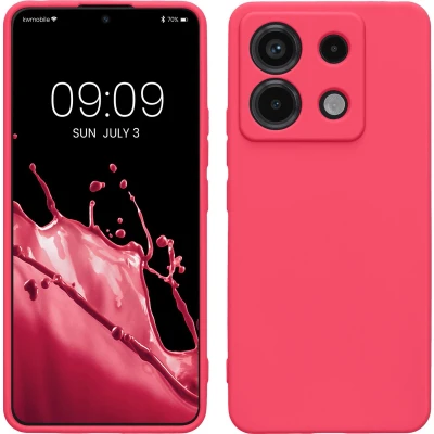Afbeelding van kwmobile telefoonhoesje geschikt voor Xiaomi Redmi Note 13 Pro 5G / Poco X6 Hoesje smartphone Precisie camera uitsnede In neon roze