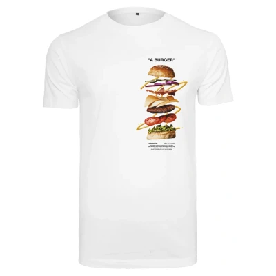 Afbeelding van Mister Tee A Burger Tshirt print, Heren, Maat: 3XL, White