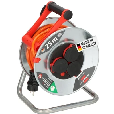 Afbeelding van Brennenstuhl Garant S V2 IP44 Kabelhaspel 25m buiten (Gemaakt in Duitsland, kabel signaalkleur oranje, plaatstaal, korte termijn buitengebruik)