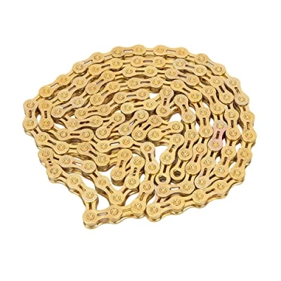 Afbeelding van VGEBY1 9 Speed Gouden Fietsketting, Fiets Ketting Snelheid 116 Links Ultralight Road Mountain Kettingen Vervanging Vaste Gear Accessoire