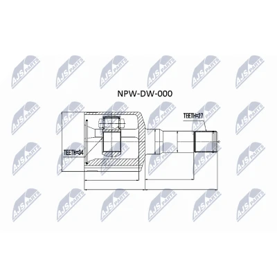 Afbeelding van Homokineet reparatie set, aandrijfas NTY NPW DW 000
