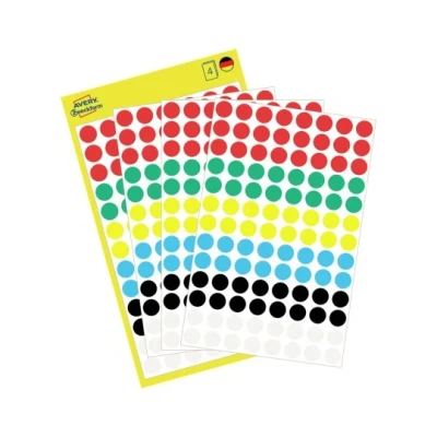 Afbeelding van Avery Ronde Etiketten Diameter 8 Mm, Geassorteerde Kleuren, 416 Stuks Etiket