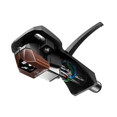Afbeelding van Audio Technica AT VM95SH/H MM cartridge gemonteerd op headshell, Shibata naald