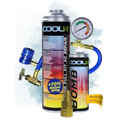 Afbeelding van COOL5 Airconditioning reparatieset, AC + APC 500ml (5in1 R1234yf Kabel Verfrissende bom Adapter)