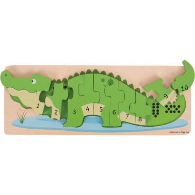 Afbeelding van Bigjigs Krokodil Getallen Puzzel