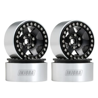 Afbeelding van INJORA RC 1,9inch Beadlock Velgen 4pcs Metalen Set voor 1:10 Crawler Axial SCX10 Pro TRX4 VS4 10 Redcat Gen 8 7 Enduro MST (Zwart)