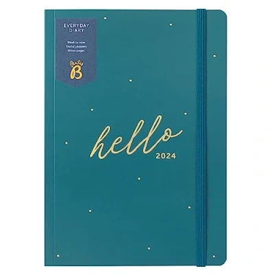 Afbeelding van Busy B Dagboek januari tot december 2024 A5 Pine weekplanner met notities