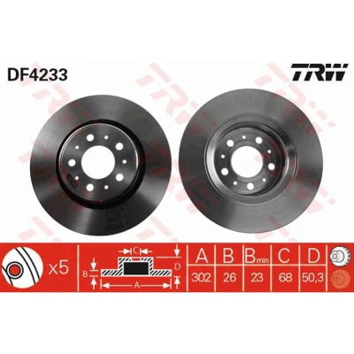 Afbeelding van Remschijf TRW DF4233