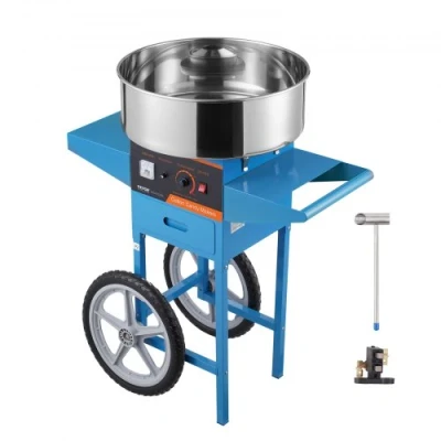Afbeelding van VEVOR Elektrische suikerspinmachine, commerciële suikerspin, 1000 W, met roestvrijstalen kom, suikerlepel en lade, perfect voor thuis, familiefeesten, blauw