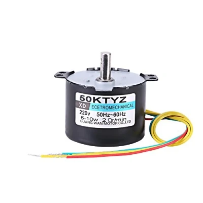 Afbeelding van 50KTYZ AC 220V 10W 0.5A Motor Lage Snelheid Elektrische Synchrone Permanente Magneetmotor CW/CCW 2.5 / 20RPM Metaal Met Hoge Koppel Voor Platenspeler (20 RMP)