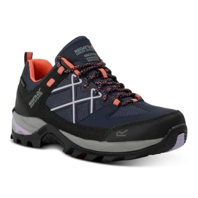Afbeelding van Regatta Dames Samaris III lage wandelschoenen wandelen, Navy Lila Satsuma, 6.5 UK, Marineblauw 40 EU