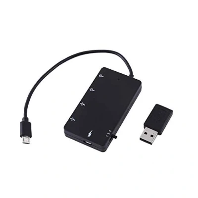 Afbeelding van Mavis Laven 4 poorts micro USB hub 2.0 OTG verlengadapter oplaadkabel kabel compatibel met smartphone en tablet