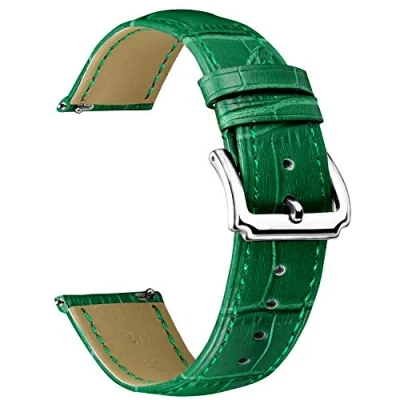 Afbeelding van BINLUN Horlogebandjes van echt leer voor dames en heren, leren band met snelsluiting, 12 kleuren (10 mm, 14 15 16 17 18 19 20 21 22 23 mm), 22mm