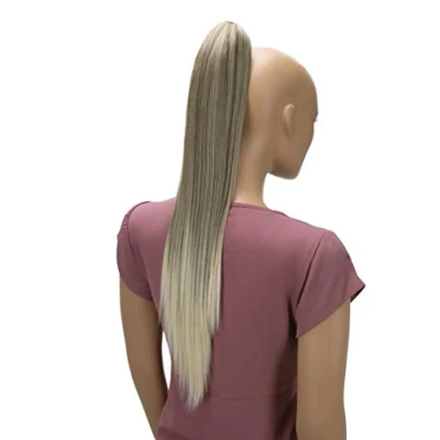 Afbeelding van CAISHA 60cm Pruik Vlecht Paardenstaart Haarextensies Glad Donkerblond Mix H637